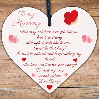 Mummy To Be Gifts From Bump Wooden Heart New Baby Gift Mothers Day Gift • £3.99
