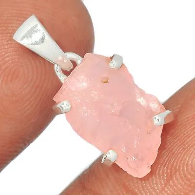 Natural Morganite Rough - Madagascar 925 Sterling Silver Pendant Jewelry CP26299 • $15.99