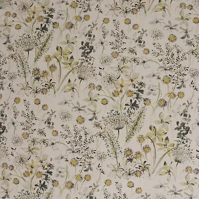 The Meadow Yellow Fabric | Double Width | Wildflowers Curtain Upholstery Cushion • £1.79