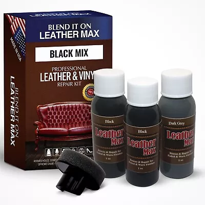 Leather Max Black Mix Vinyl And Leather Repair Kit - For Your Furniture Ect • $15.95