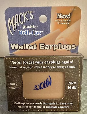 Macks Rockin Roll Ups Earplugs X 4 Pairs Wallet Friendly Silky Smooth NRR 16DB • £4.35