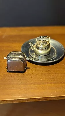 Vintage Dollhouse Miniature Teapot And Working Toaster • $20