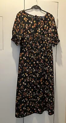 Princess Highway Black Flower Pattern Maxi Dress Size 14 • $10