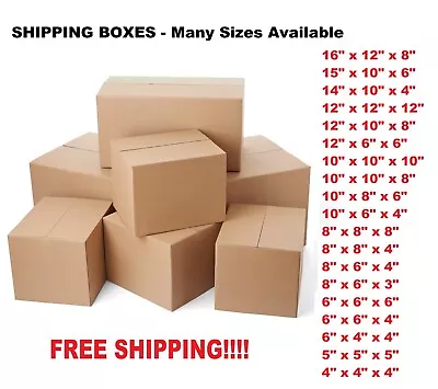 Brown Shipping Corrugated Cardboard Mailing Boxes For PackingMoving And Storage • $16.99