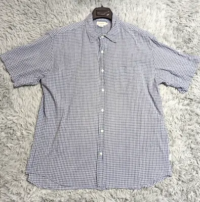 J Crew Cotton Button Down Shirt Adult Size Large L Blue Plaid Check Mens J. Up • $11.87