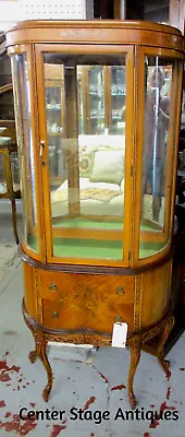 63337 Inlaid Bow Glass Curio China Cabinet • $850