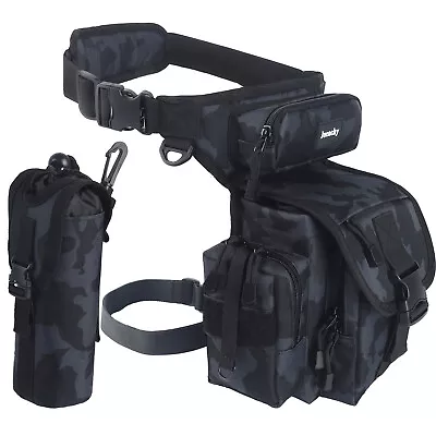 Men's Outdoor Tactical Leg Bag Military Thigh Belt Pouch Hiking Waist Fanny Pack • $29.98