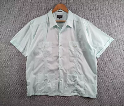 £29.50 • Buy GUYAVERAS Exclusivas Vintage Men's Green Guayabera Mexican Cuban Shirt 2XL XXL
