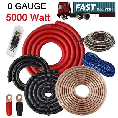 £27.97 • Buy 5000W Audio Subwoofer Sub AMP RCA 0 AWG GAUGE Car Amplifier Wiring Install Kit