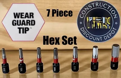 MILWAUKEE SHOCKWAVE Impact Duty Hex Allen Bit 1  Tip Set 1in. 7 Piece • $9.49