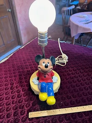 VINTAGE 1960s DISNEY Mickey Mouse Table Lamp/Night Light Rubber  WORKS GREAT • $24.50