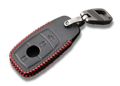 Genuine Leather Car Key Bag Case Cover Key Holder Chain For Mercedes Benz • $12.42