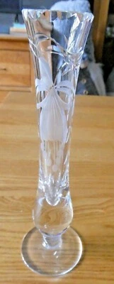 £4.99 • Buy Beautiful Royal Brierley Cut Glass Fuchsia Pattern 8  Bud Vase Perfect
