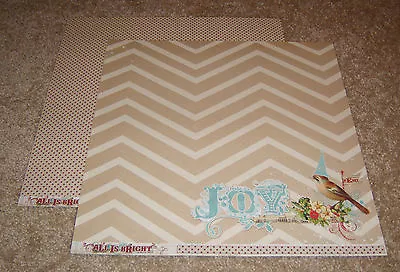 My Mind's Eye 12x12 Double - Sided Paper(2) ~ All Is Bright Collection...Joy • $1.79