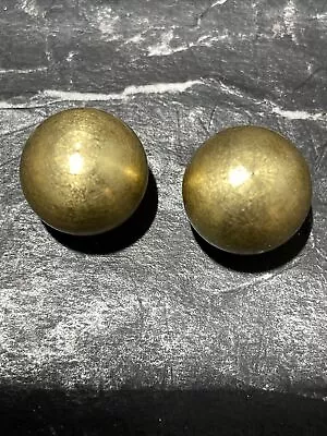 VINTAGE 3/4 X 1/4-27 IPS THREADED SOLID UNF BRASS BALLS FINIALS LOT OF 2 FINIALS • $4.50