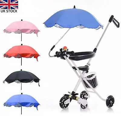 Parasol Pram Pushchair Universal Sun Shade Stroller Buggy Kids Baby Umbrella • £7.99