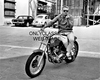 Steve Mcqueen On His Rickman Metisse Motorcycle Flips You The Bird 8x10 Photo • $14.41