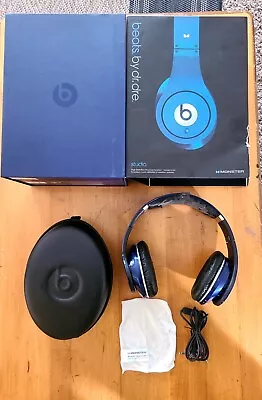 Monster BEATS BY DR. DRE Studio Wired Headphones 190003-00 BLUE COMPLETE IN BOX • $89.99