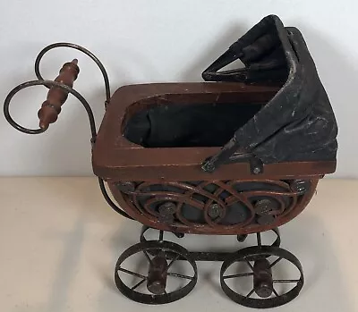 Wicker Ratan Baby Doll Carriage Buggy Stroller Home Decor • $35.98