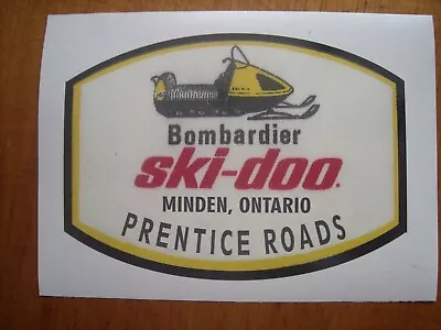 1970 Vintage SKI DOO Snowmobile SMALL Dealer Decal Prentice Roads MINDEN Ontario • $8.75