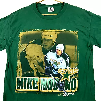 Vintage Mike Modano Dallas Stars Starter T-shirt Medium 1997 Nhl Made In Usa 90s • $55.24