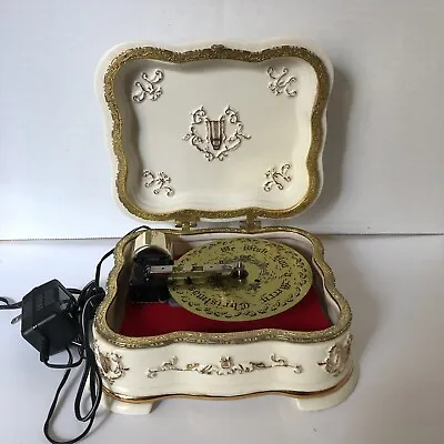 Mr. Christmas Cream Porcelain Symphonium Music Box With 1 X-mas Tune Disc • $65