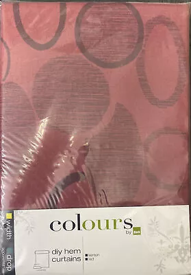 Colours By B&Q DIY Hem Curtains (pair) Red 300 X 150cm • £20