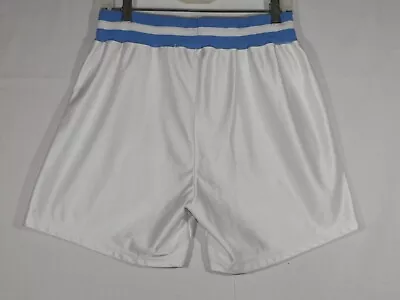 Vintage DA DON ALLESON Boxing Shorts Mens Small Shiny White Blue70s Made USA 60s • $29.99