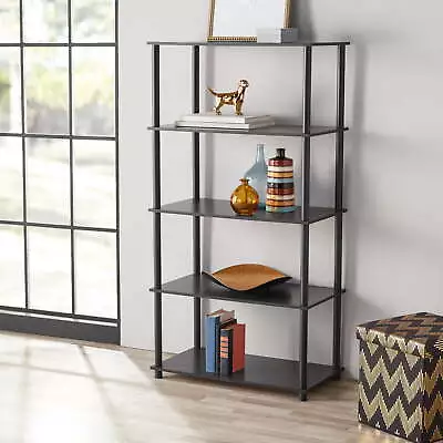 No Tools 5-Shelf Storage Bookcase True Black Oak • $32.85