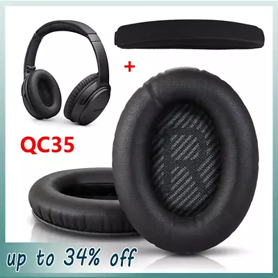 Bose Replacement Ear Pads Cushion Black QuietComfort 35 QC35 II QC25 QC15 Kit! • £4.41