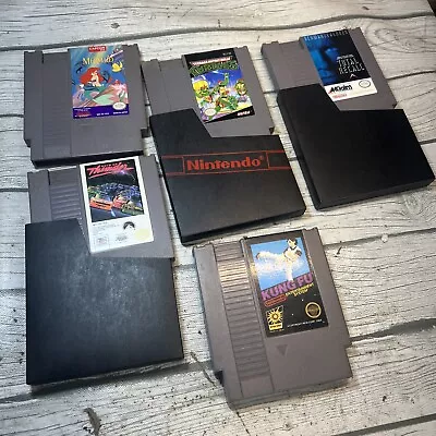 Lot Of 5 Nintendo NES 1990) Authentic Tested Total Recall Kung Fu Ninja Turtle • $26