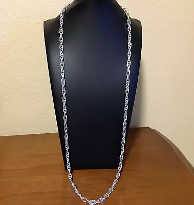 Vintage Sarah Coventry Silver Tone Long Chain Link Necklace Signed • $12.99