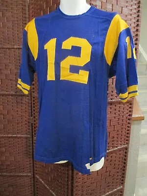 Vintage 60s MacGregor Football Jersey  Game Worn ? Los Angeles Rams NCAA ? SZ 40 • $29.08