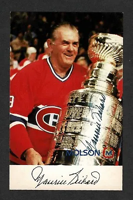 1980's Maurice Rocket Richard  Autographed Molson Promo Card Montreal Canadiens • $65