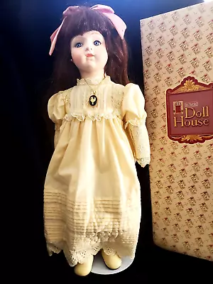 VTG PORCELAIN DOLL Music Box: 'We've Only Just Begun  SCHMID DOLL HOUSE In Box • $72.90