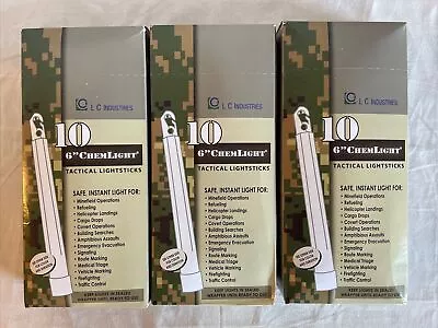 3 - LC Industries ChemLight 6” YELLOW Military Grade Glow Sticks EXP 12/23 • $38.24