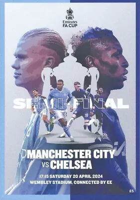 FA Cup Semi Final Manchester City V Chelsea 20 April 24 Official Programme • £7.99