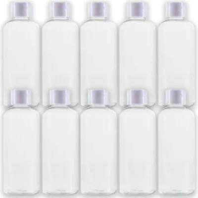 10 TRAVEL BOTTLES 100ml Empty Refillable Airport Hand Luggage Mini Container Set • £11.98