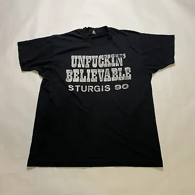 Vtg 1990 90s Sturgis Black Hills Rally Tee T Shirt Biker Harley Screen Stars XL • $125