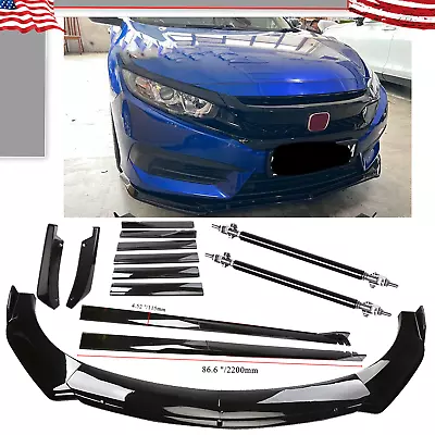 For Honda Civic Type R Front Bumper Lip Spoiler Splitter Body Kit+Side Skirt • $99.99