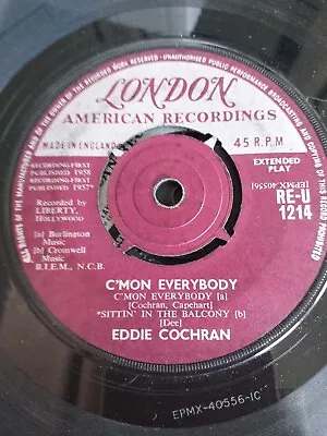 London - Eddie Cochran - 45 Rpm 7  Single Vinyl Record - Extended Play • £1.20