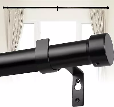 Heavy Duty Curtain Rods For Windows 48 To 84 Inch 1 Inch Black Curtain Rod Mod • $20.99