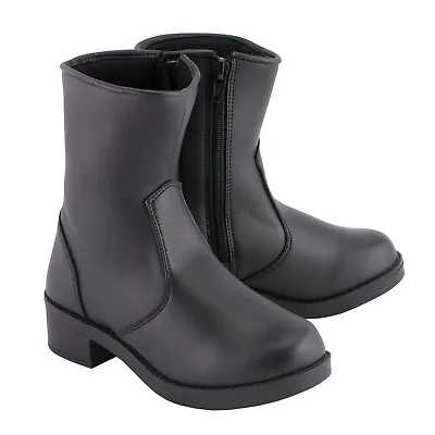 Milwaukee Leather MBL9480 Ladies Black Super Clean Riding Boots With Side Zipper • $79.99
