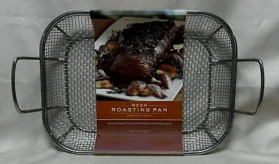 E6062 WILLIAMS SONOMA Steel Mesh Roaster Pan BBQ Grill Roasting BRAND NEW • $20