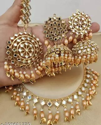 Indian Bollywood Gold Plated Kundan Choker Bridal Necklace Earrings Jewelry Set • $23.99