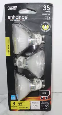 3 Feit Enhance 35W 35 Watt PAR16  GU10 Dimmable LED Light Bulb Bright White 4.6W • $15