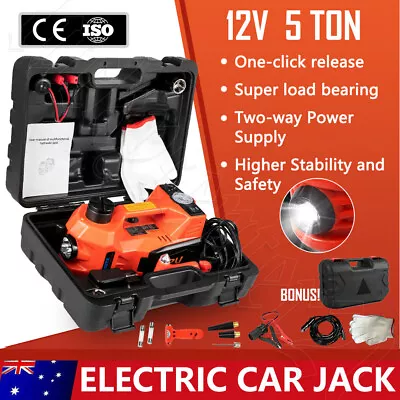 3in1 Electric Car Jack Auto  Inflator Pump 12V 5T Hydraulic Floor Jack Lift 150W • $107.99
