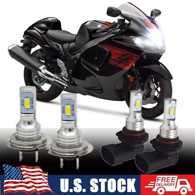 For Suzuki GSX1300R Hayabusa 2008-09 2011-18 LED 8000LM Headlight 6000K 4x Bulbs • $26.63