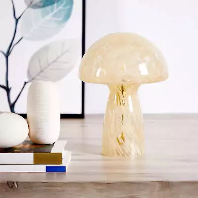 Novelty Glass Mushroom Lamp Orange Tortoise 12  H Plug-in • $24.94