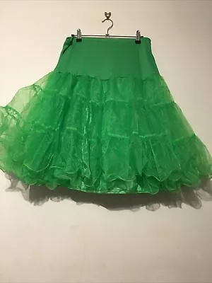 Shimaly Women's 50s Vintage Petticoat Crinoline Rockabilly Tutu Skirt ML Green • £6.99